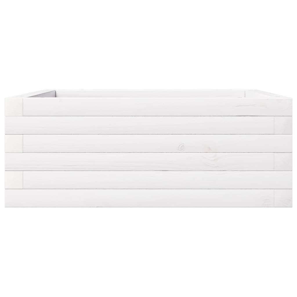 Plantenbak 60x60x23 cm massief grenenhout wit is nu te koop bij PeponiXL, paradijselijk wonen!