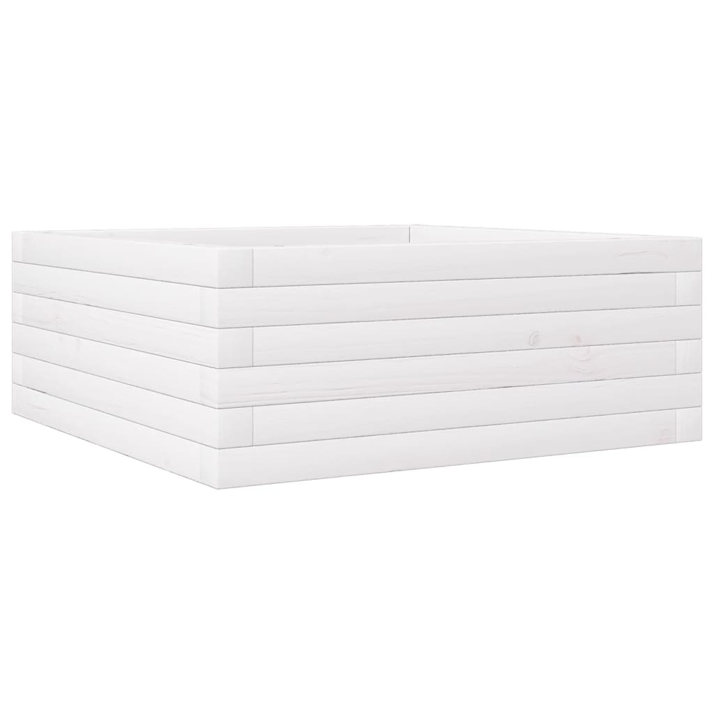 Plantenbak 60x60x23 cm massief grenenhout wit is nu te koop bij PeponiXL, paradijselijk wonen!