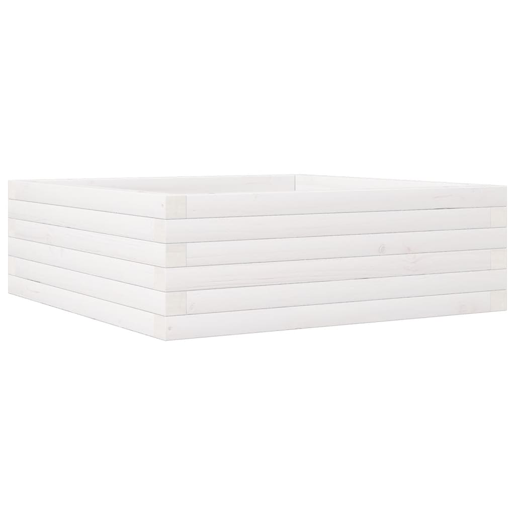 Plantenbak 70x70x23 cm massief grenenhout wit is nu te koop bij PeponiXL, paradijselijk wonen!