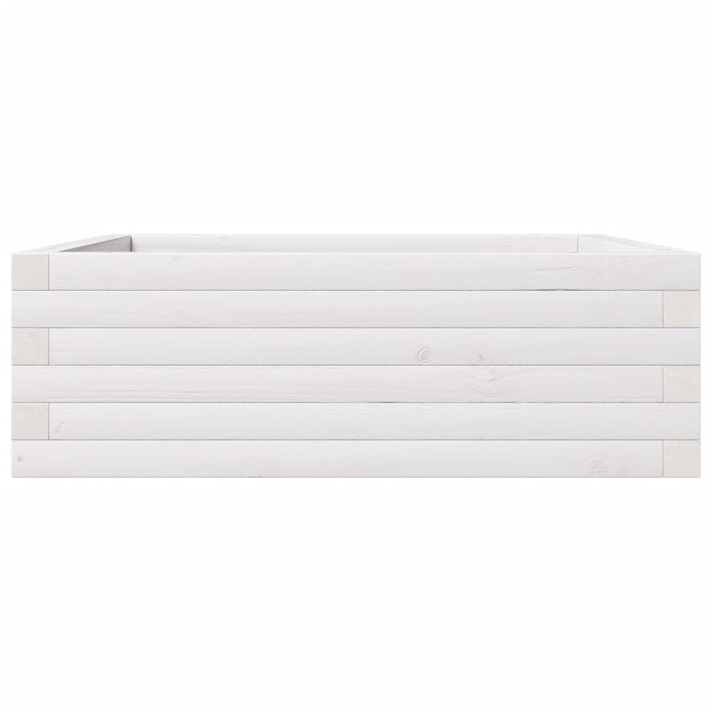 Plantenbak 70x70x23 cm massief grenenhout wit is nu te koop bij PeponiXL, paradijselijk wonen!
