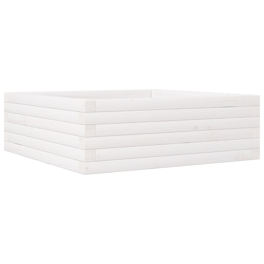 Plantenbak 70x70x23 cm massief grenenhout wit is nu te koop bij PeponiXL, paradijselijk wonen!