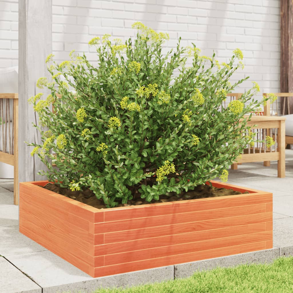 Plantenbak 80x80x23 cm massief grenenhout wasbruin is nu te koop bij PeponiXL, paradijselijk wonen!