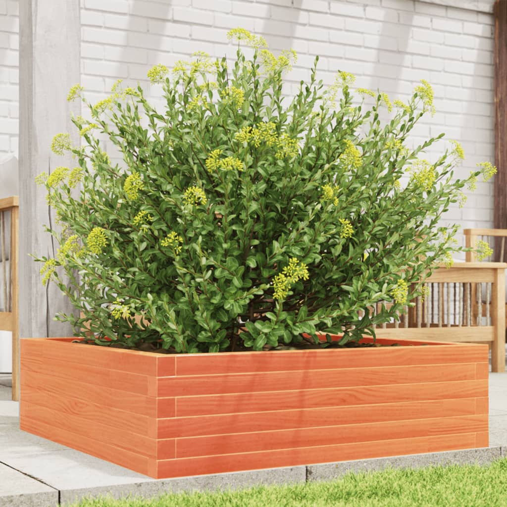 Plantenbak 80x80x23 cm massief grenenhout wasbruin is nu te koop bij PeponiXL, paradijselijk wonen!