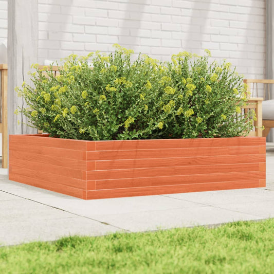 Plantenbak 90x90x23 cm massief grenenhout wasbruin is nu te koop bij PeponiXL, paradijselijk wonen!