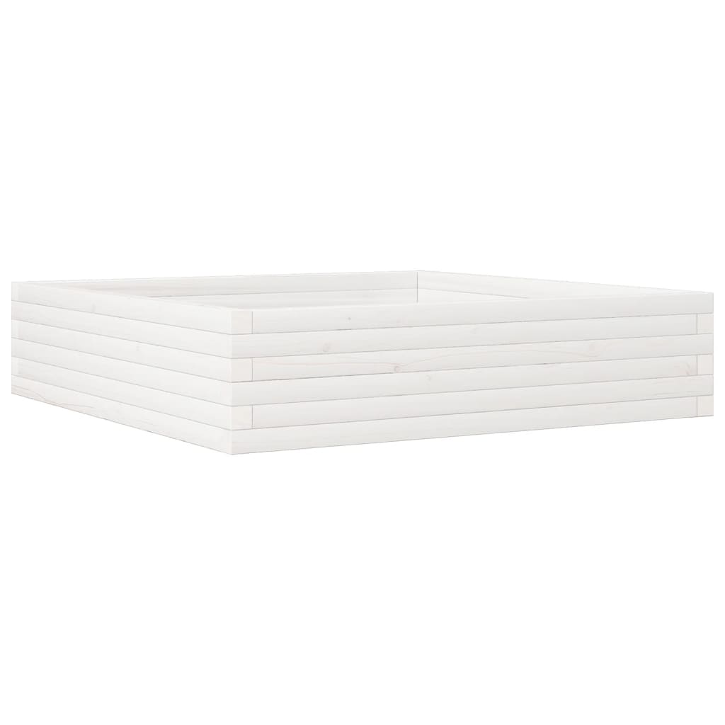 Plantenbak 100x100x23 cm massief grenenhout wit is nu te koop bij PeponiXL, paradijselijk wonen!