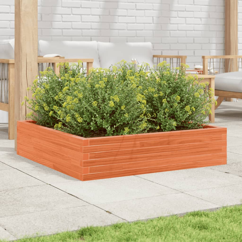 Plantenbak 100x100x23 cm massief grenenhout wasbruin is nu te koop bij PeponiXL, paradijselijk wonen!