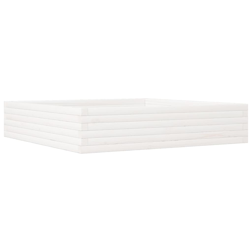 Plantenbak 110x110x23 cm massief grenenhout wit is nu te koop bij PeponiXL, paradijselijk wonen!