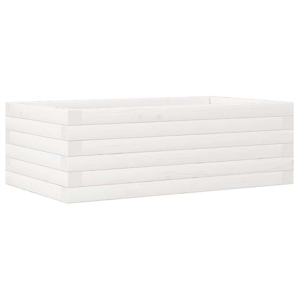 Plantenbak 70x40x23 cm massief grenenhout wit is nu te koop bij PeponiXL, paradijselijk wonen!