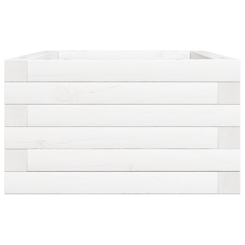 Plantenbak 70x40x23 cm massief grenenhout wit is nu te koop bij PeponiXL, paradijselijk wonen!