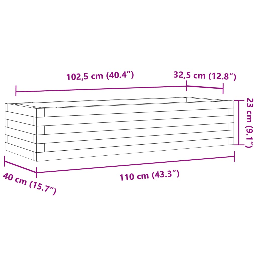 Plantenbak 110x40x23 cm massief grenenhout wasbruin is nu te koop bij PeponiXL, paradijselijk wonen!