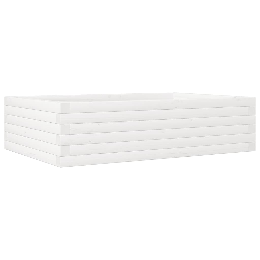 Plantenbak 90x60x23 cm massief grenenhout wit is nu te koop bij PeponiXL, paradijselijk wonen!