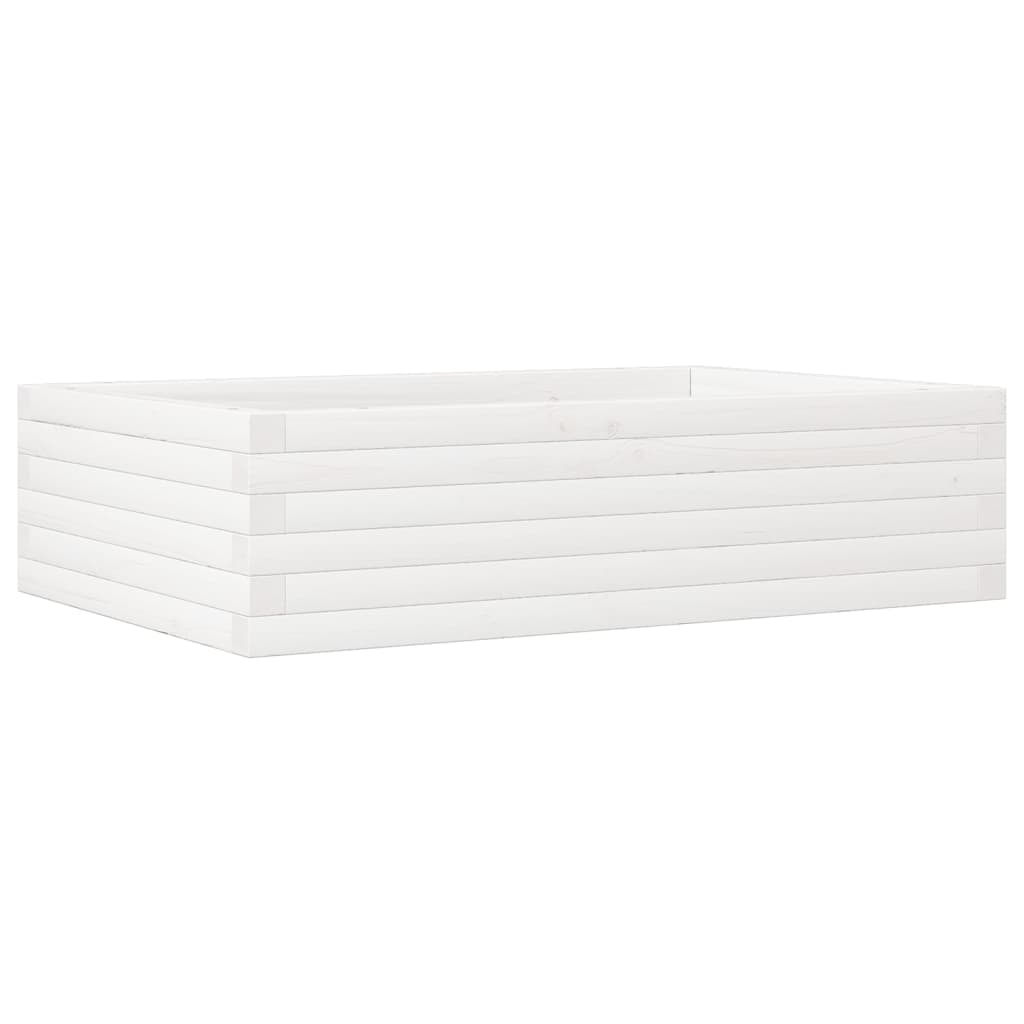 Plantenbak 90x60x23 cm massief grenenhout wit is nu te koop bij PeponiXL, paradijselijk wonen!