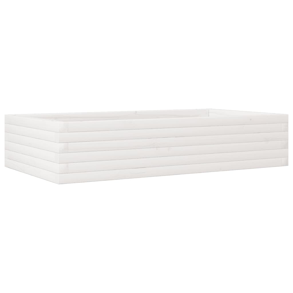 Plantenbak 110x60x23 cm massief grenenhout wit is nu te koop bij PeponiXL, paradijselijk wonen!