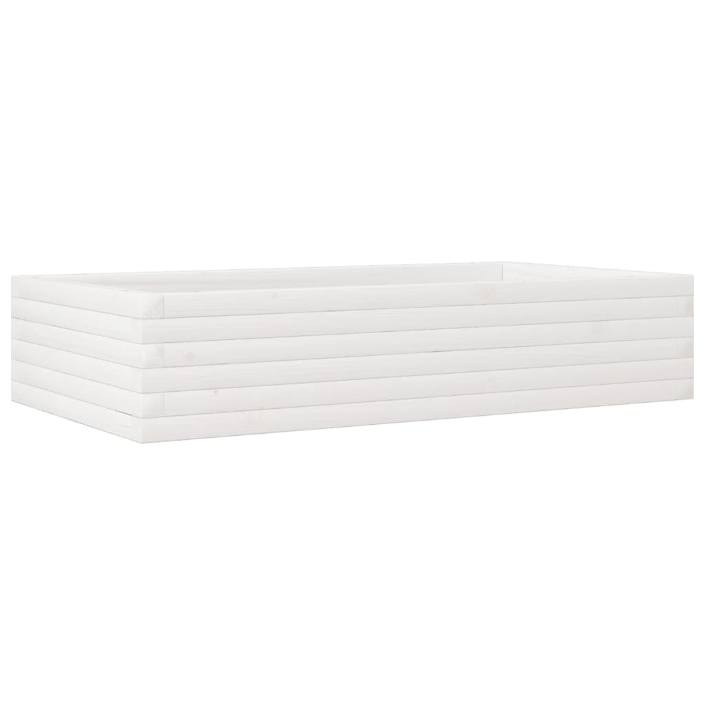 Plantenbak 110x60x23 cm massief grenenhout wit is nu te koop bij PeponiXL, paradijselijk wonen!