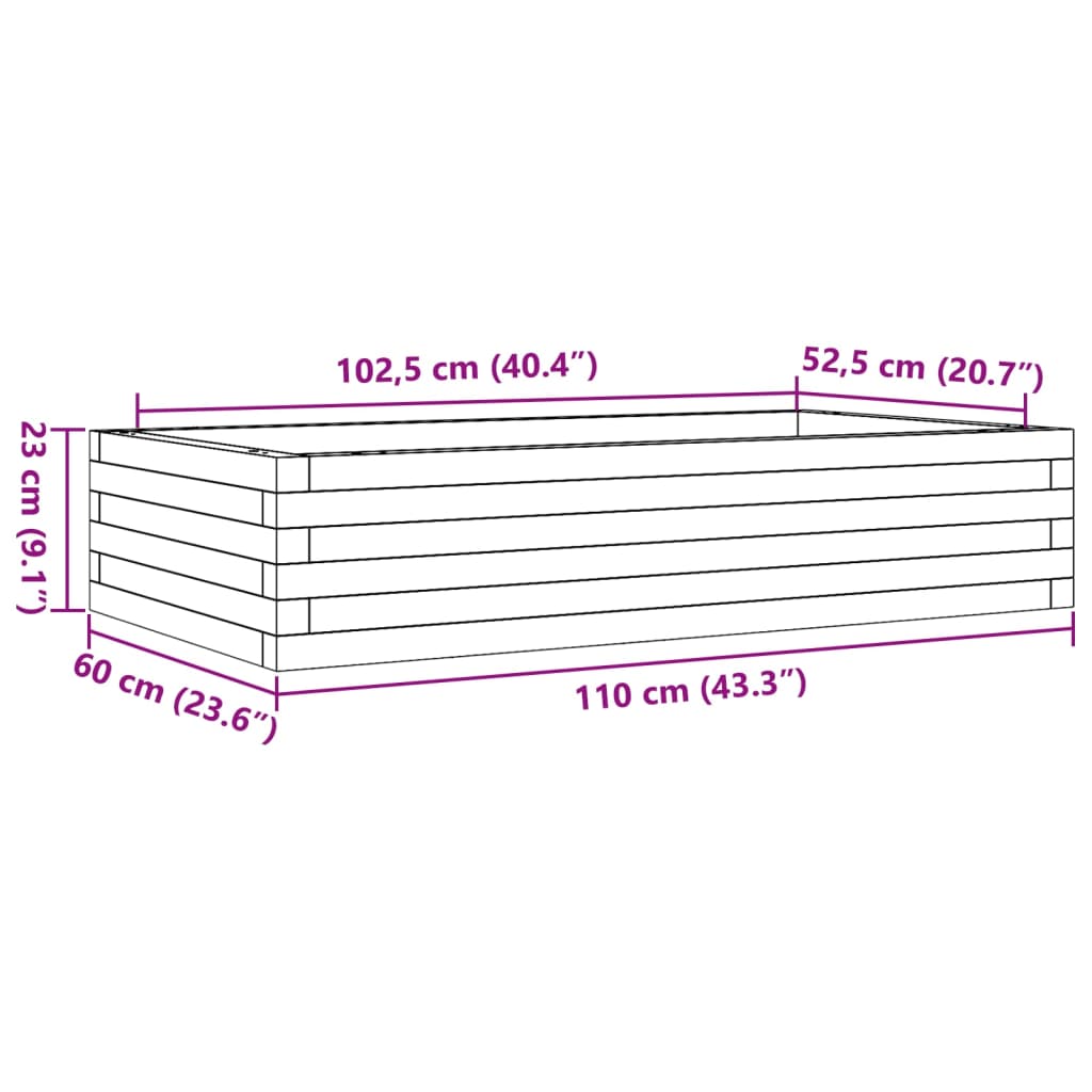 Plantenbak 110x60x23 cm massief douglashout is nu te koop bij PeponiXL, paradijselijk wonen!