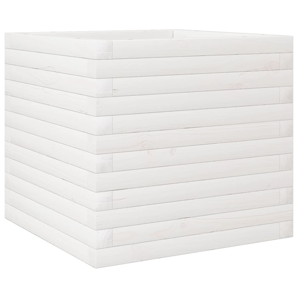 Plantenbak 50x50x45,5 cm massief grenenhout wit is nu te koop bij PeponiXL, paradijselijk wonen!