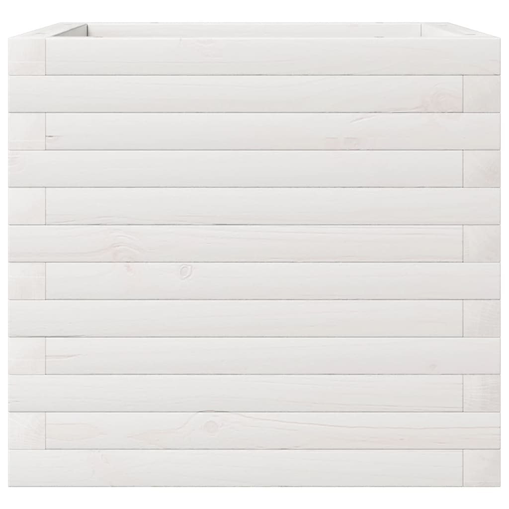 Plantenbak 50x50x45,5 cm massief grenenhout wit is nu te koop bij PeponiXL, paradijselijk wonen!
