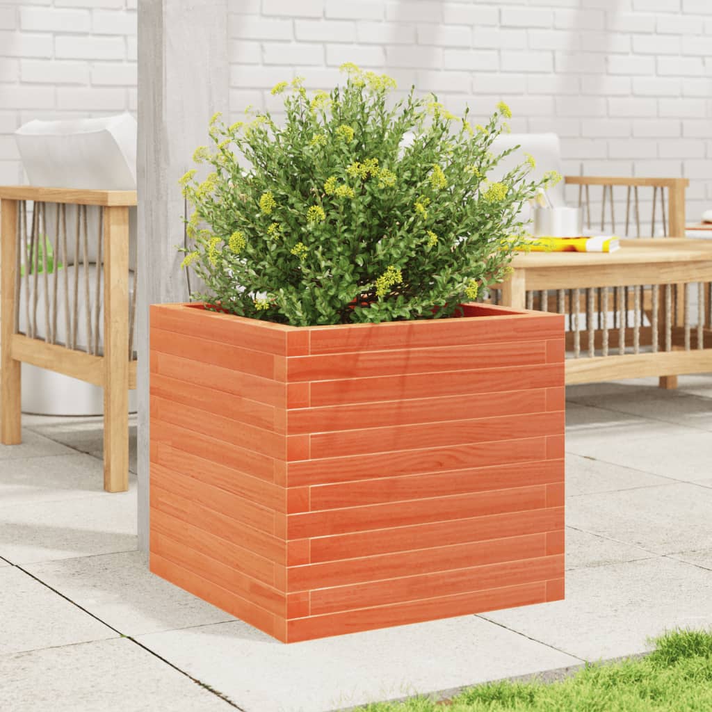 Plantenbak 50x50x45,5 cm massief grenenhout wasbruin is nu te koop bij PeponiXL, paradijselijk wonen!