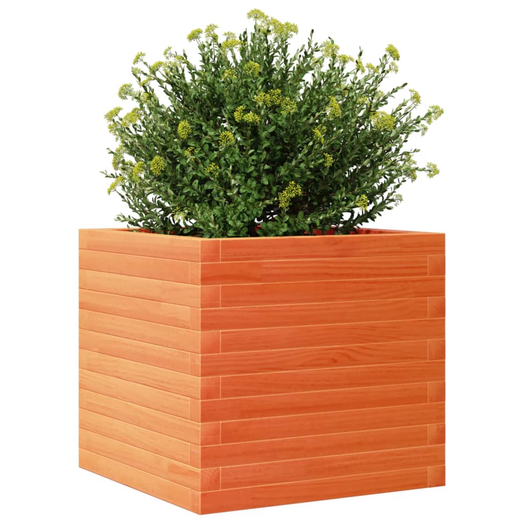 Plantenbak 50x50x45,5 cm massief grenenhout wasbruin is nu te koop bij PeponiXL, paradijselijk wonen!