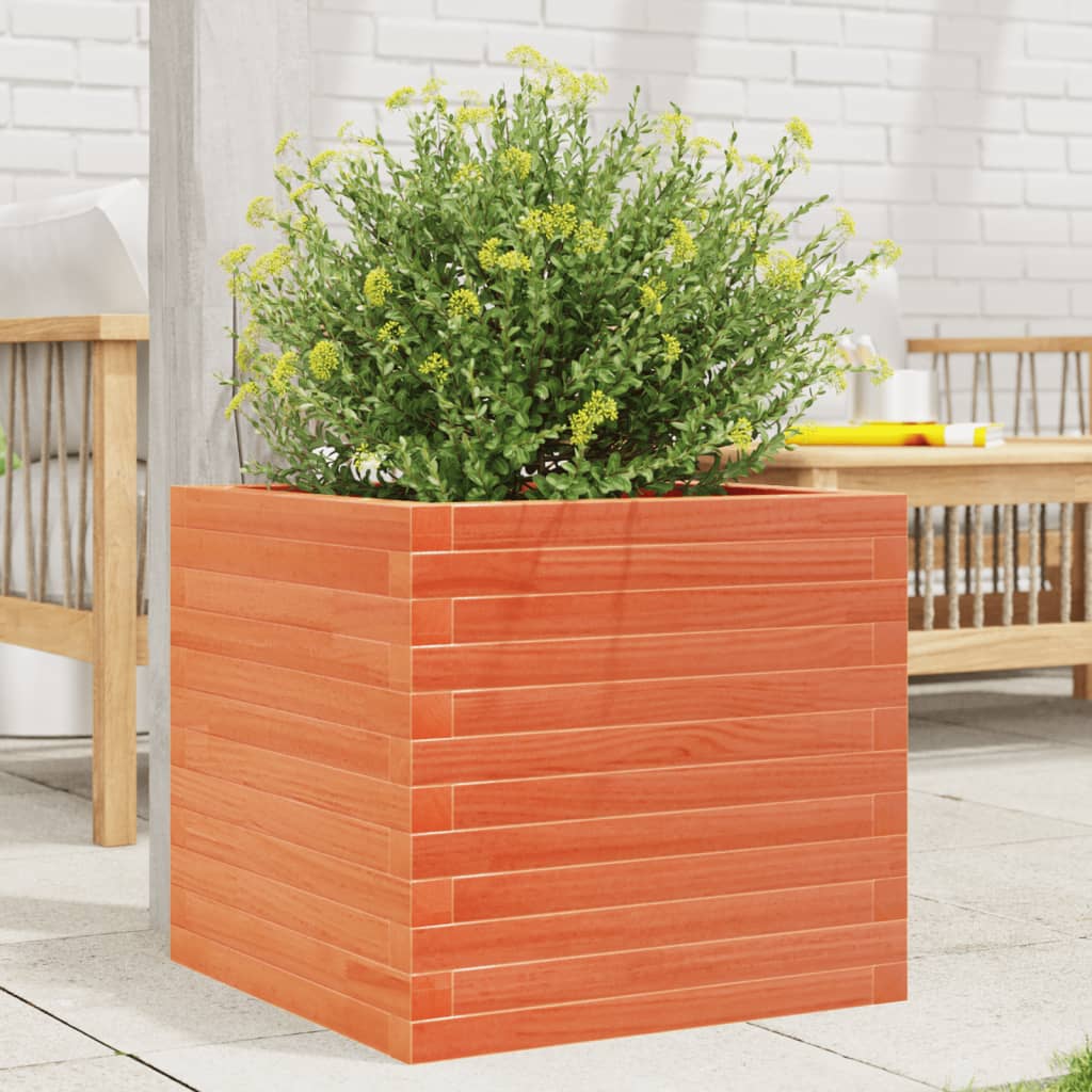 Plantenbak 50x50x45,5 cm massief grenenhout wasbruin is nu te koop bij PeponiXL, paradijselijk wonen!