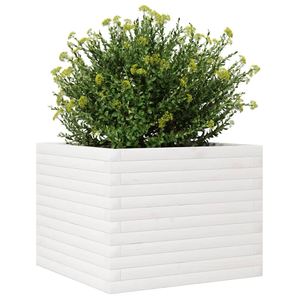 Plantenbak 60x60x45,5 cm massief grenenhout wit is nu te koop bij PeponiXL, paradijselijk wonen!