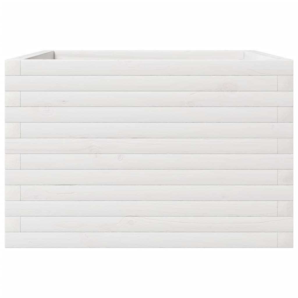 Plantenbak 70x70x45,5 cm massief grenenhout wit is nu te koop bij PeponiXL, paradijselijk wonen!