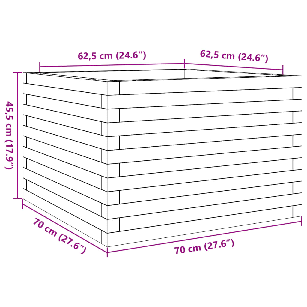 Plantenbak 70x70x45,5 cm massief douglashout is nu te koop bij PeponiXL, paradijselijk wonen!