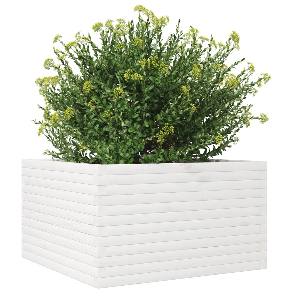 Plantenbak 80x80x45,5 cm massief grenenhout wit is nu te koop bij PeponiXL, paradijselijk wonen!