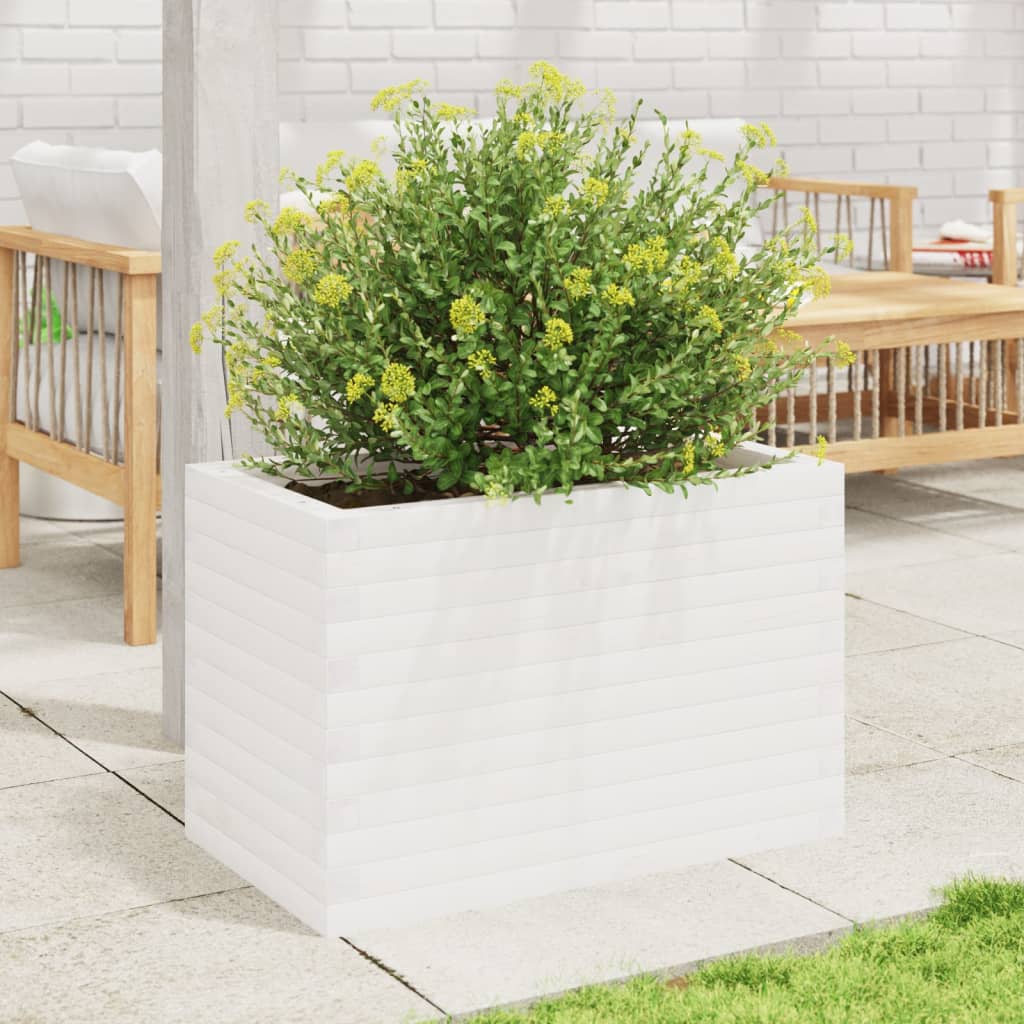 Plantenbak 70x40x45,5 cm massief grenenhout wit is nu te koop bij PeponiXL, paradijselijk wonen!