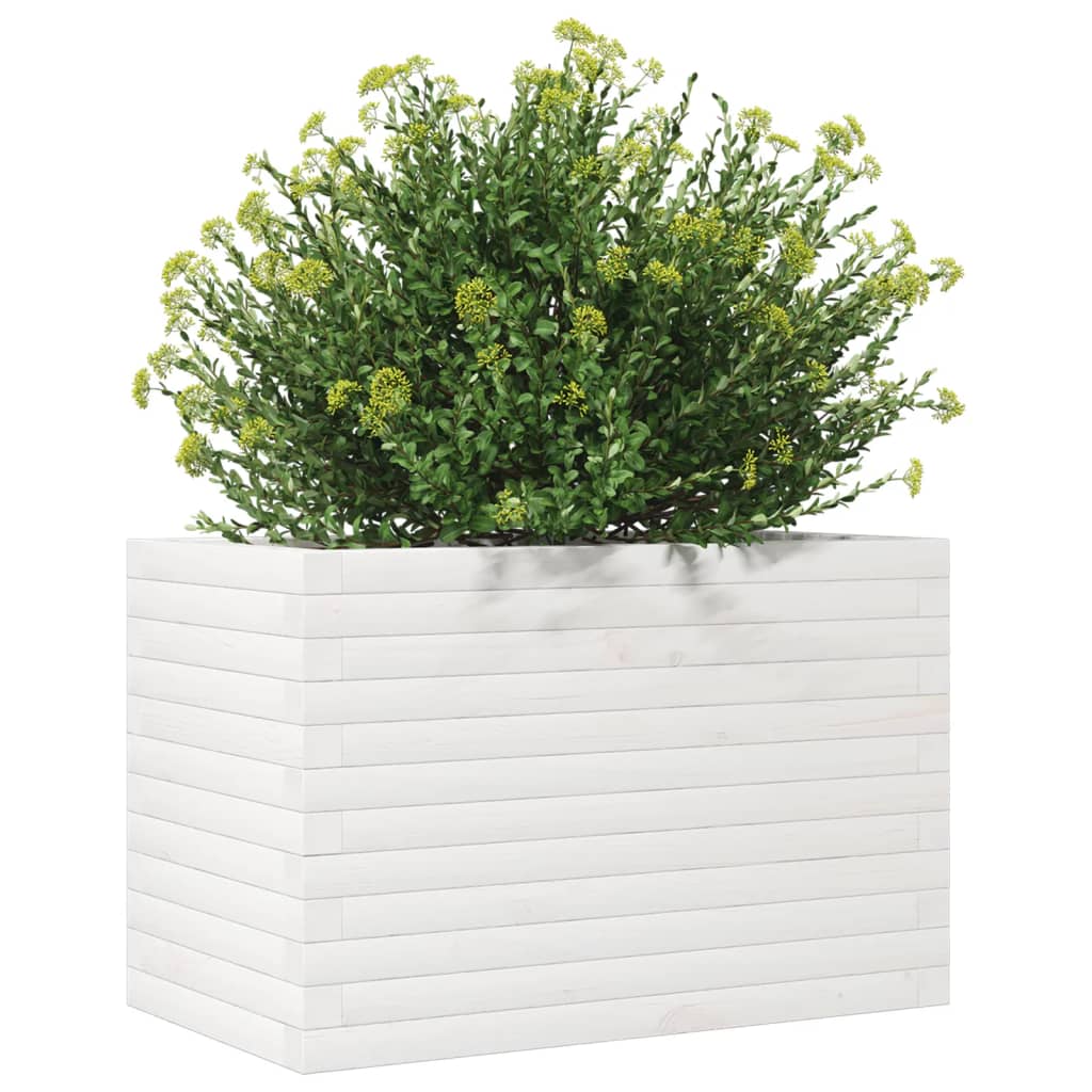 Plantenbak 70x40x45,5 cm massief grenenhout wit is nu te koop bij PeponiXL, paradijselijk wonen!