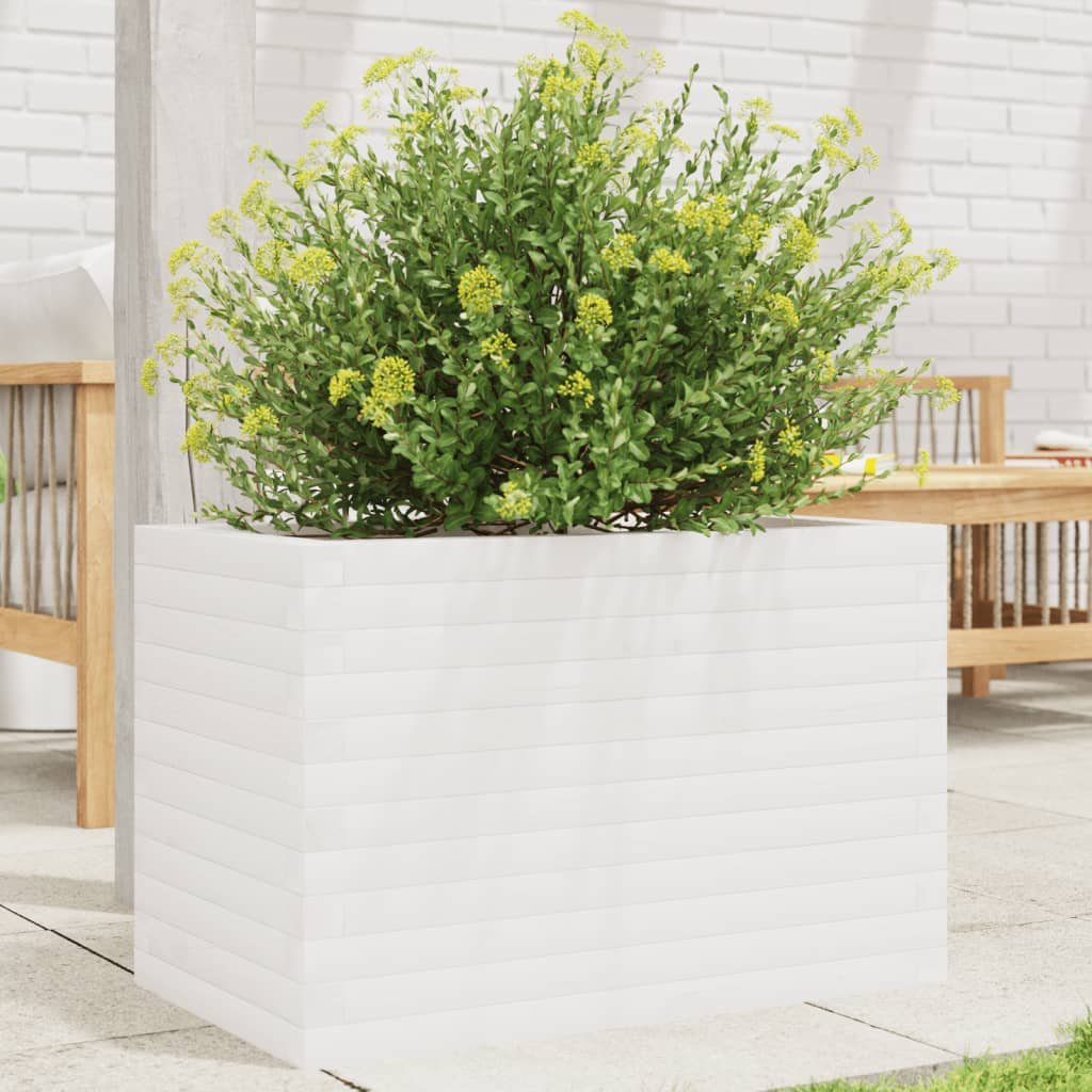 Plantenbak 70x40x45,5 cm massief grenenhout wit is nu te koop bij PeponiXL, paradijselijk wonen!