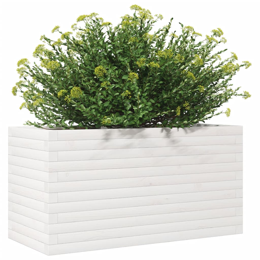 Plantenbak 90x40x45,5 cm massief grenenhout wit is nu te koop bij PeponiXL, paradijselijk wonen!
