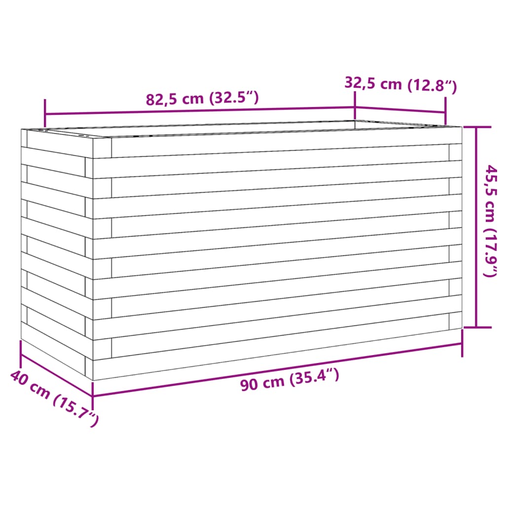 Plantenbak 90x40x45,5 cm massief grenenhout wit is nu te koop bij PeponiXL, paradijselijk wonen!