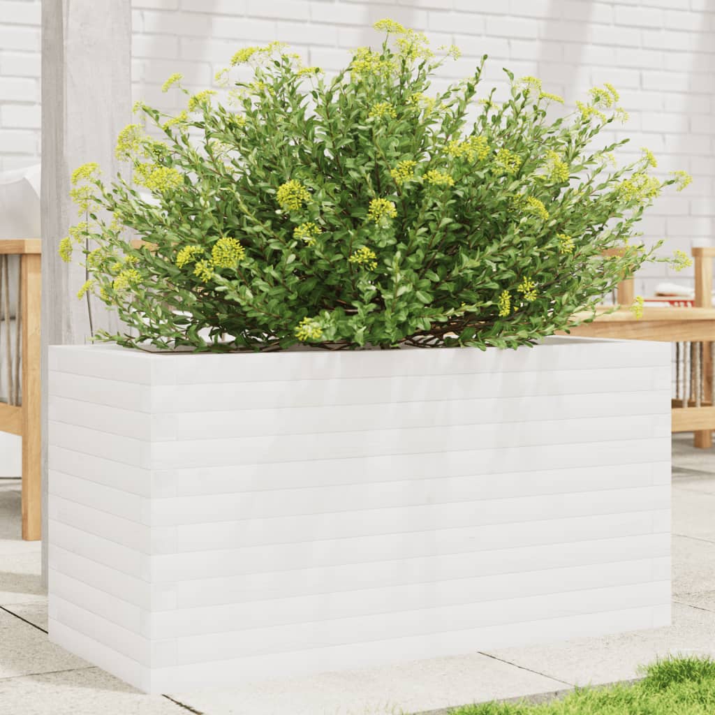 Plantenbak 90x40x45,5 cm massief grenenhout wit is nu te koop bij PeponiXL, paradijselijk wonen!