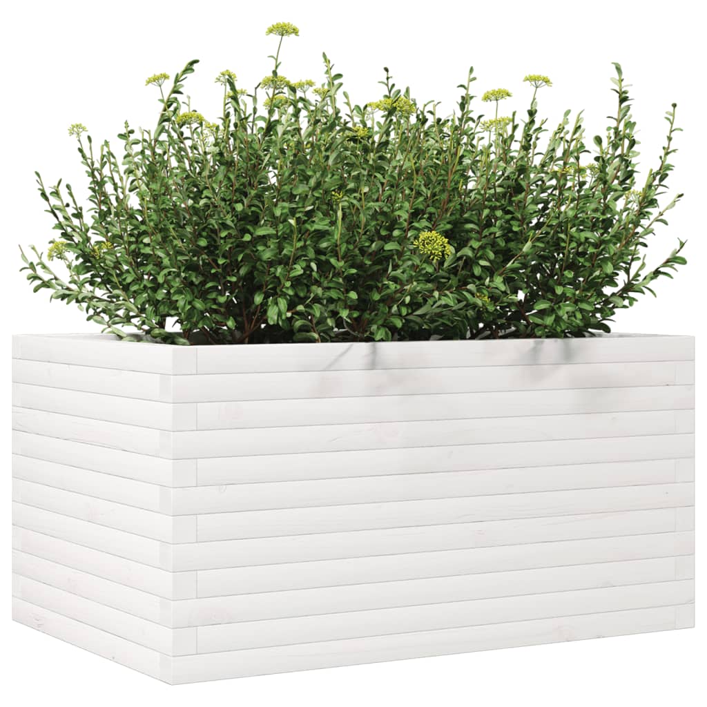 Plantenbak 90x60x45,5 cm massief grenenhout wit is nu te koop bij PeponiXL, paradijselijk wonen!
