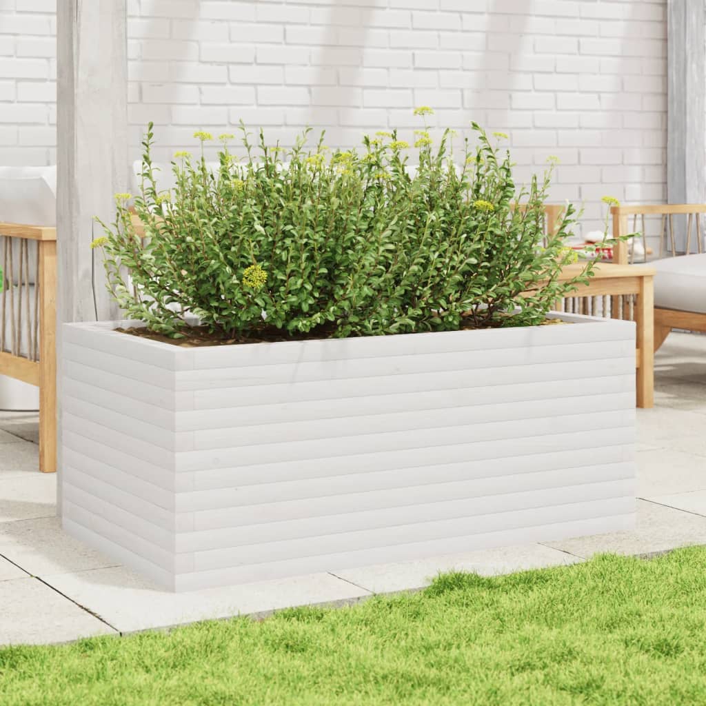 Plantenbak 110x60x45,5 cm massief grenenhout wit is nu te koop bij PeponiXL, paradijselijk wonen!