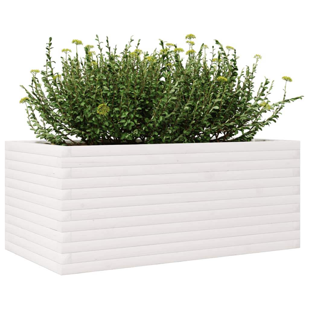 Plantenbak 110x60x45,5 cm massief grenenhout wit is nu te koop bij PeponiXL, paradijselijk wonen!
