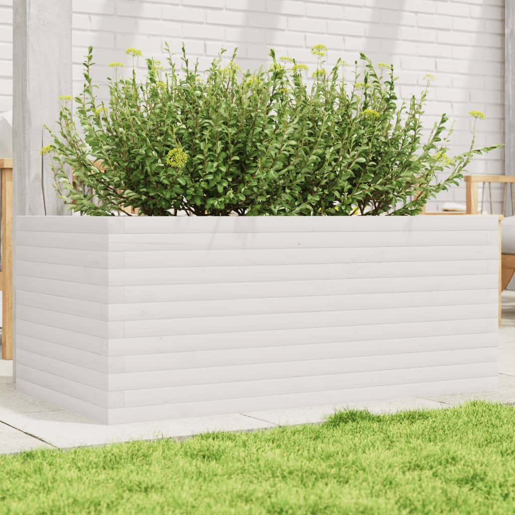 Plantenbak 110x60x45,5 cm massief grenenhout wit is nu te koop bij PeponiXL, paradijselijk wonen!