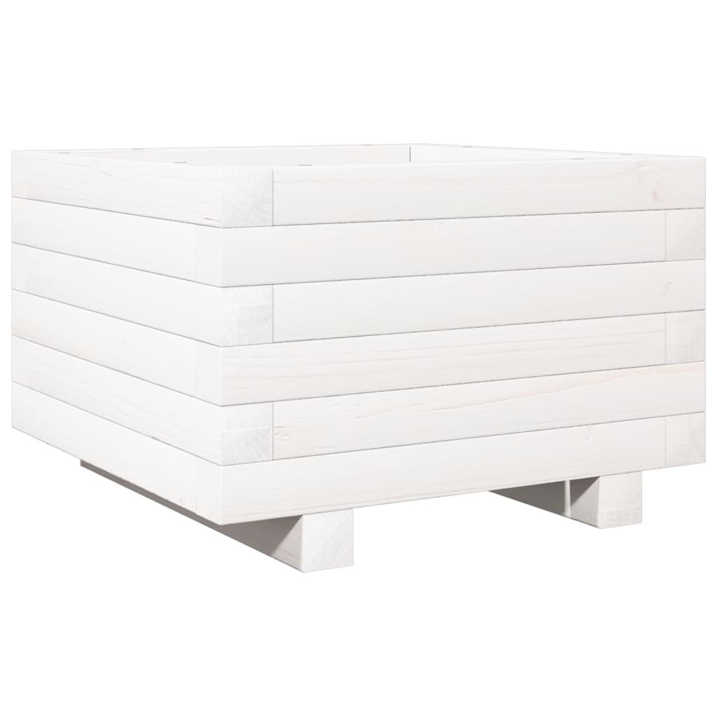 Plantenbak 40x40x26,5 cm massief grenenhout wit is nu te koop bij PeponiXL, paradijselijk wonen!