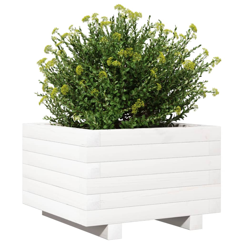 Plantenbak 40x40x26,5 cm massief grenenhout wit is nu te koop bij PeponiXL, paradijselijk wonen!