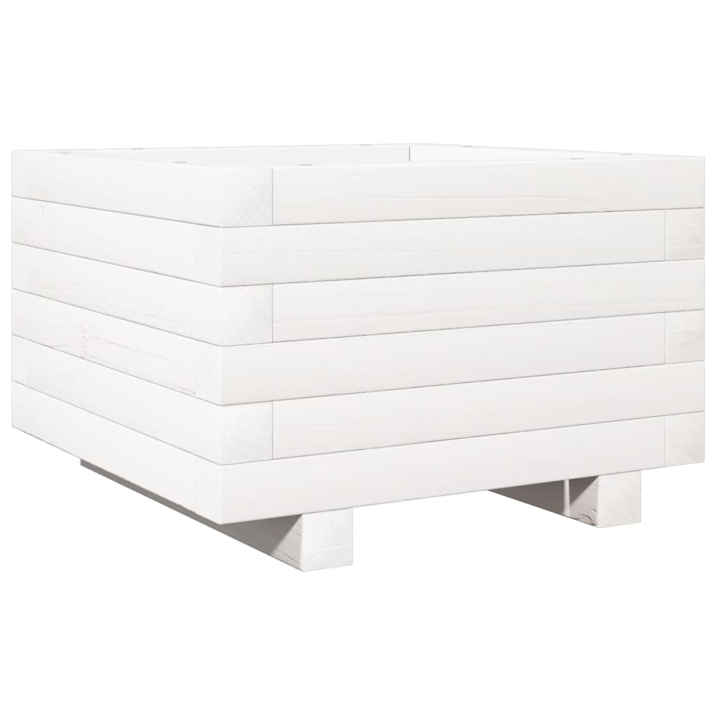 Plantenbak 40x40x26,5 cm massief grenenhout wit is nu te koop bij PeponiXL, paradijselijk wonen!