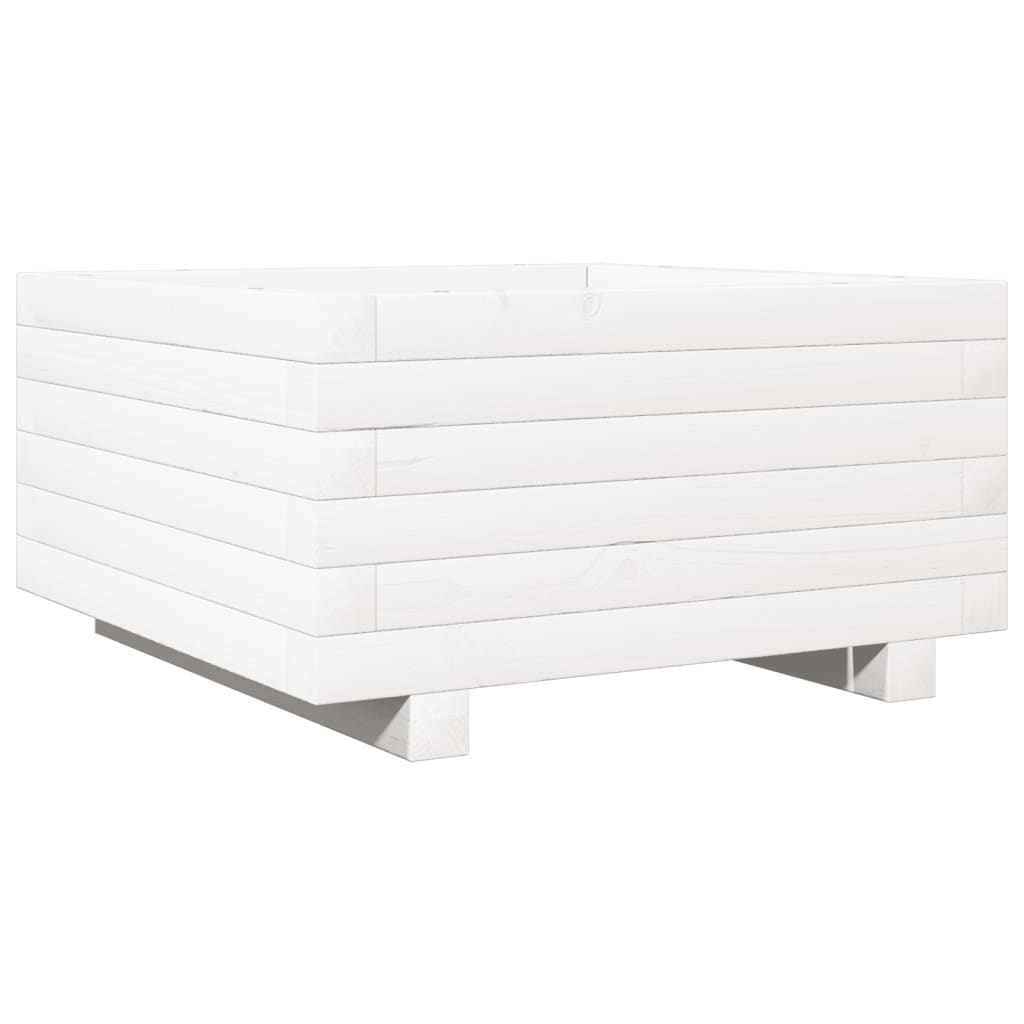 Plantenbak 50x50x26,5 cm massief grenenhout wit is nu te koop bij PeponiXL, paradijselijk wonen!