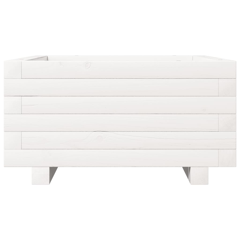 Plantenbak 50x50x26,5 cm massief grenenhout wit is nu te koop bij PeponiXL, paradijselijk wonen!