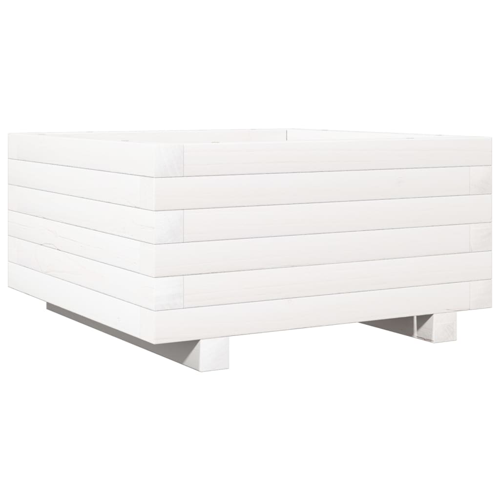 Plantenbak 50x50x26,5 cm massief grenenhout wit is nu te koop bij PeponiXL, paradijselijk wonen!
