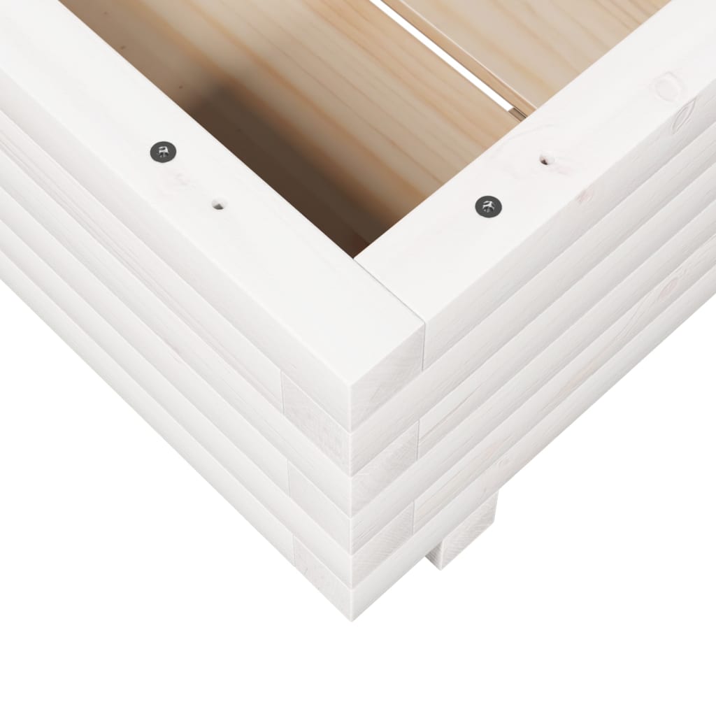 Plantenbak 50x50x26,5 cm massief grenenhout wit is nu te koop bij PeponiXL, paradijselijk wonen!