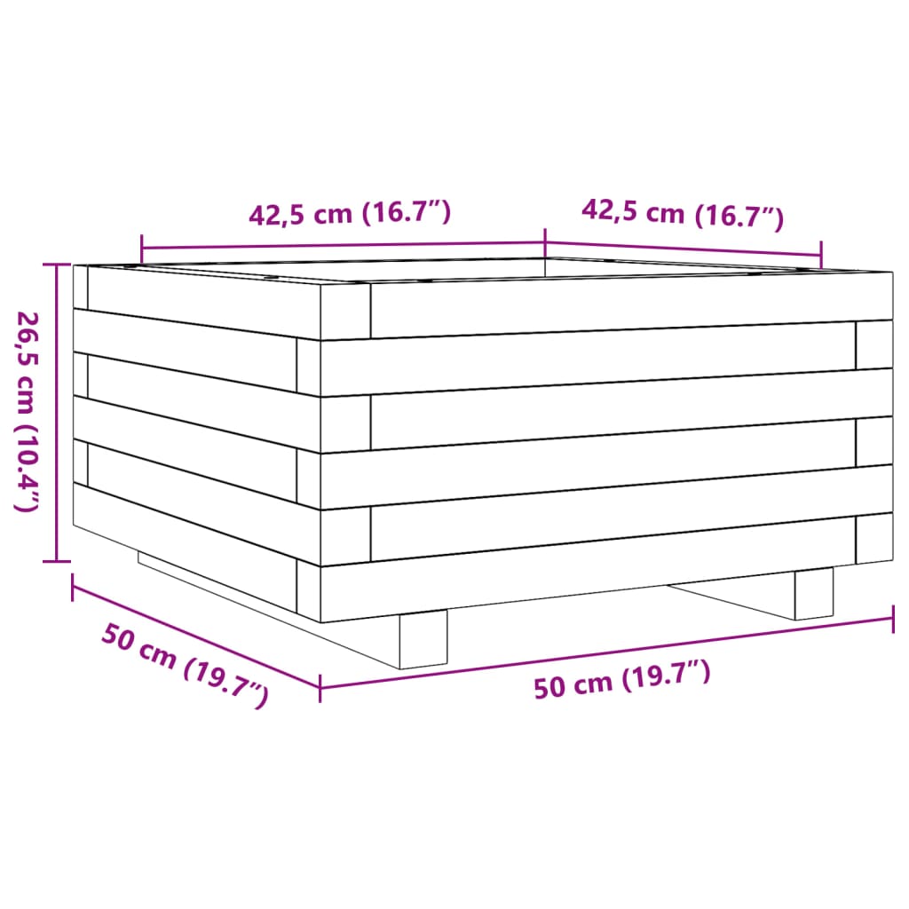 Plantenbak 50x50x26,5 cm massief grenenhout wasbruin is nu te koop bij PeponiXL, paradijselijk wonen!