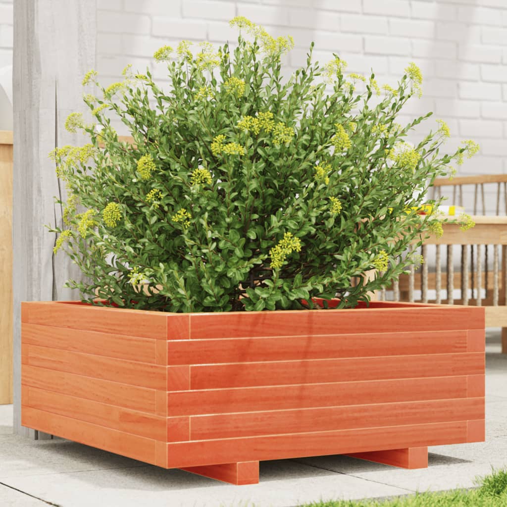 Plantenbak 60x60x26,5 cm massief grenenhout wasbruin is nu te koop bij PeponiXL, paradijselijk wonen!