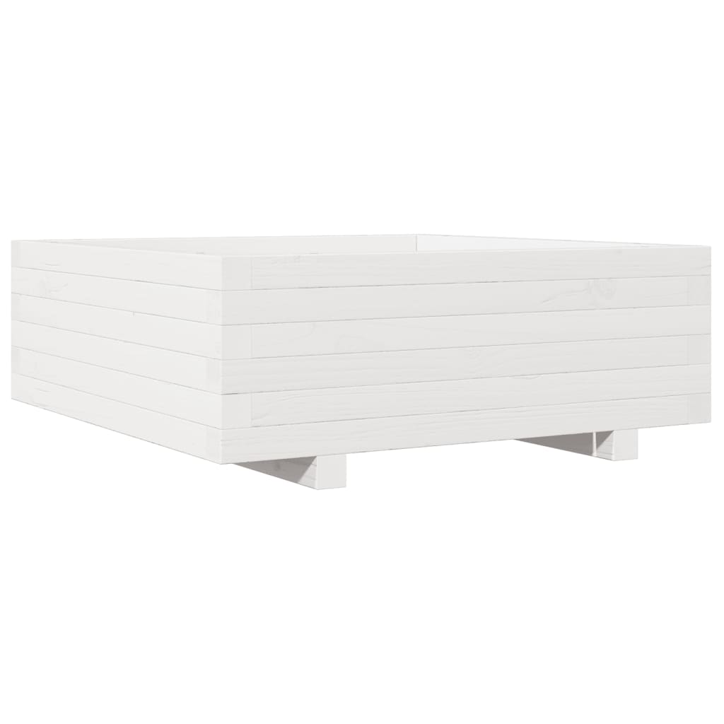 Plantenbak 70x70x26,5 cm massief grenenhout wit is nu te koop bij PeponiXL, paradijselijk wonen!