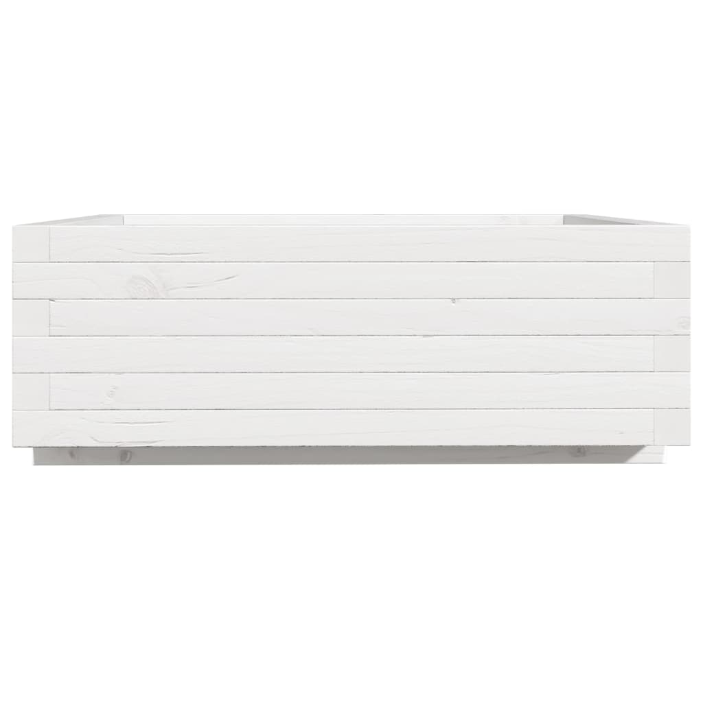 Plantenbak 70x70x26,5 cm massief grenenhout wit is nu te koop bij PeponiXL, paradijselijk wonen!