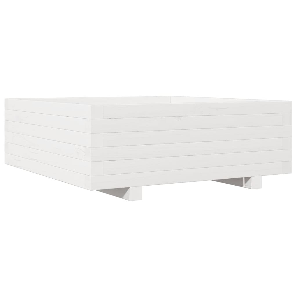 Plantenbak 70x70x26,5 cm massief grenenhout wit is nu te koop bij PeponiXL, paradijselijk wonen!